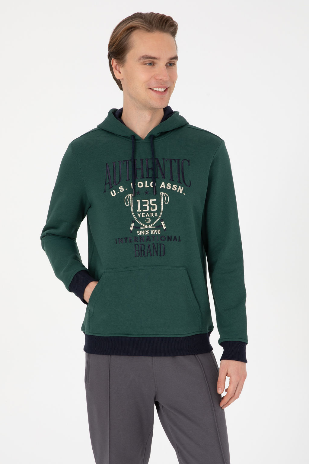 Erkek Regular Fit Kap__onlu Koyu Ye_il Sweatshirt - U.s. polo assn фото 10