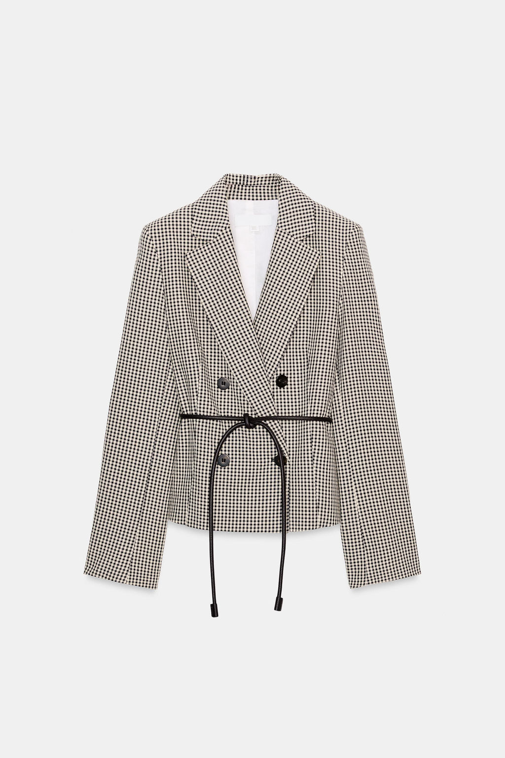 BLAZER CUADRO VICHY CINTUR?N / Crudo / Negro - Zara фото 6