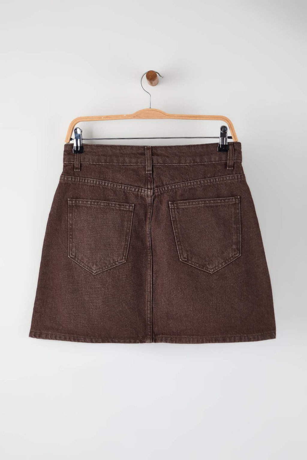 Ac?k Kahverengi Mini Basic Denim Etek TWOAW26ET00049