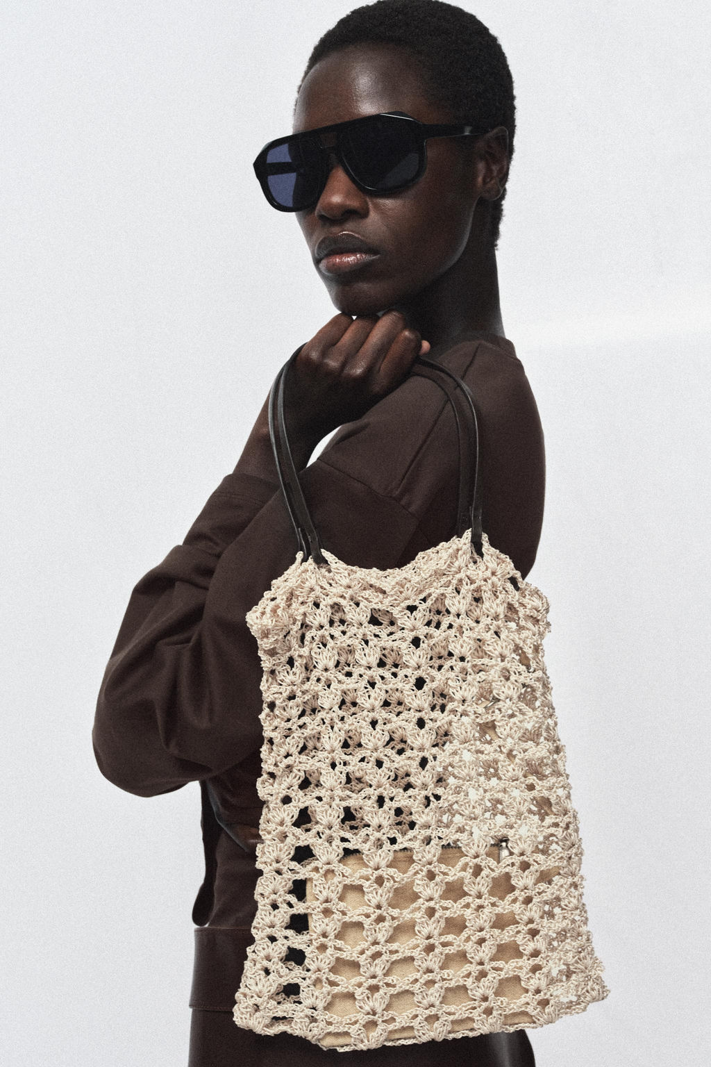 CROCHET-KNIT MINI TOTE BAG - Zara фото 2