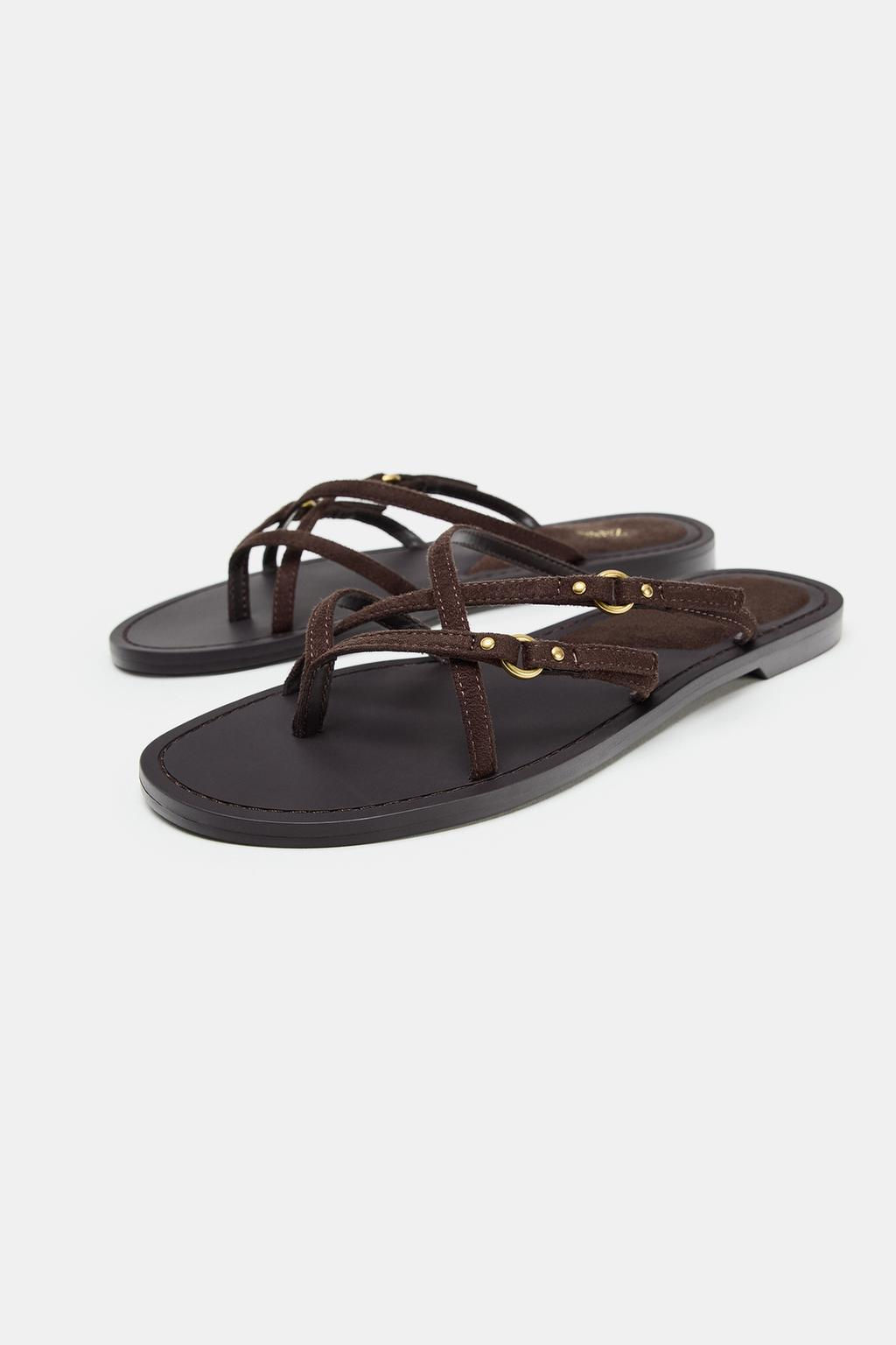 STRAPPY FLAT SANDALS - Zara фото 3