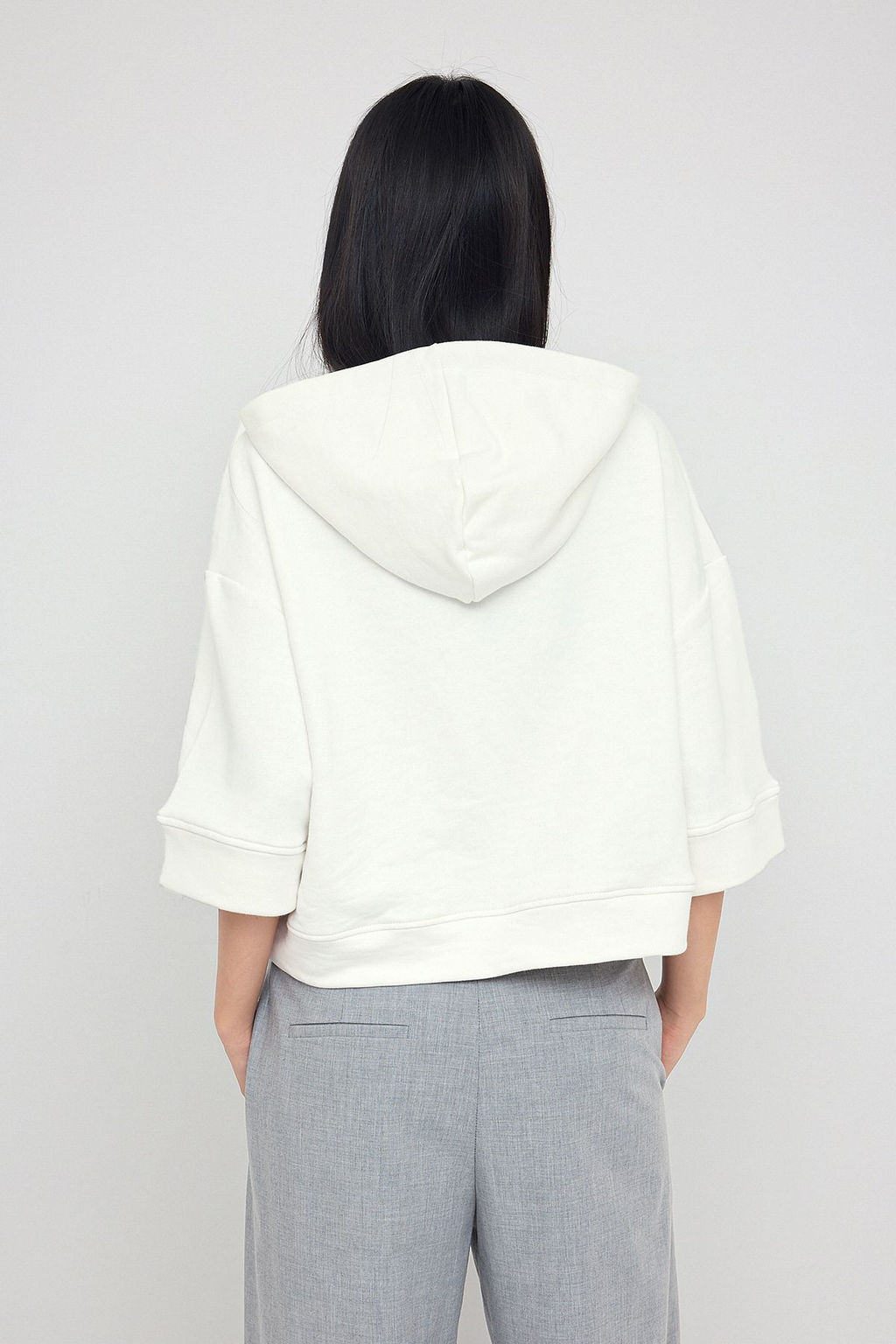 Teen Ekru Kapusonlu Fermuar Detayl? Truvakar Kol Kal?n Orme Sweatshirt TWOAW26SW00024 - Trendyolmilla фото 10