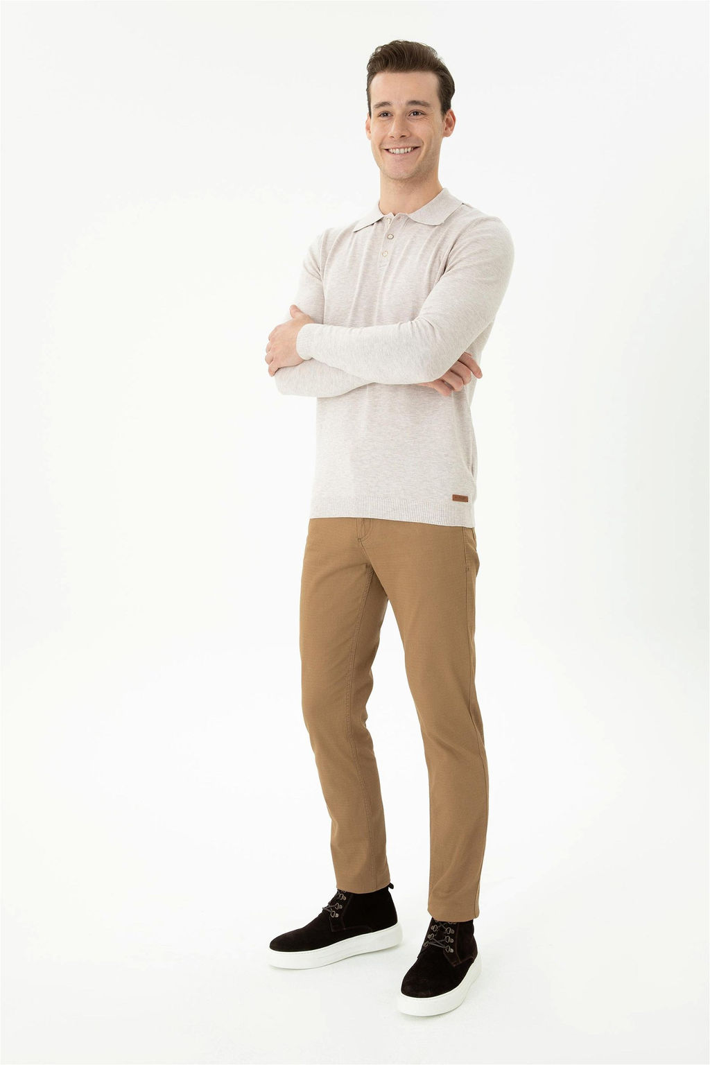 U. S. Polo Assn Мужской свитер из каменного меланжа - U.s. polo assn фото 4