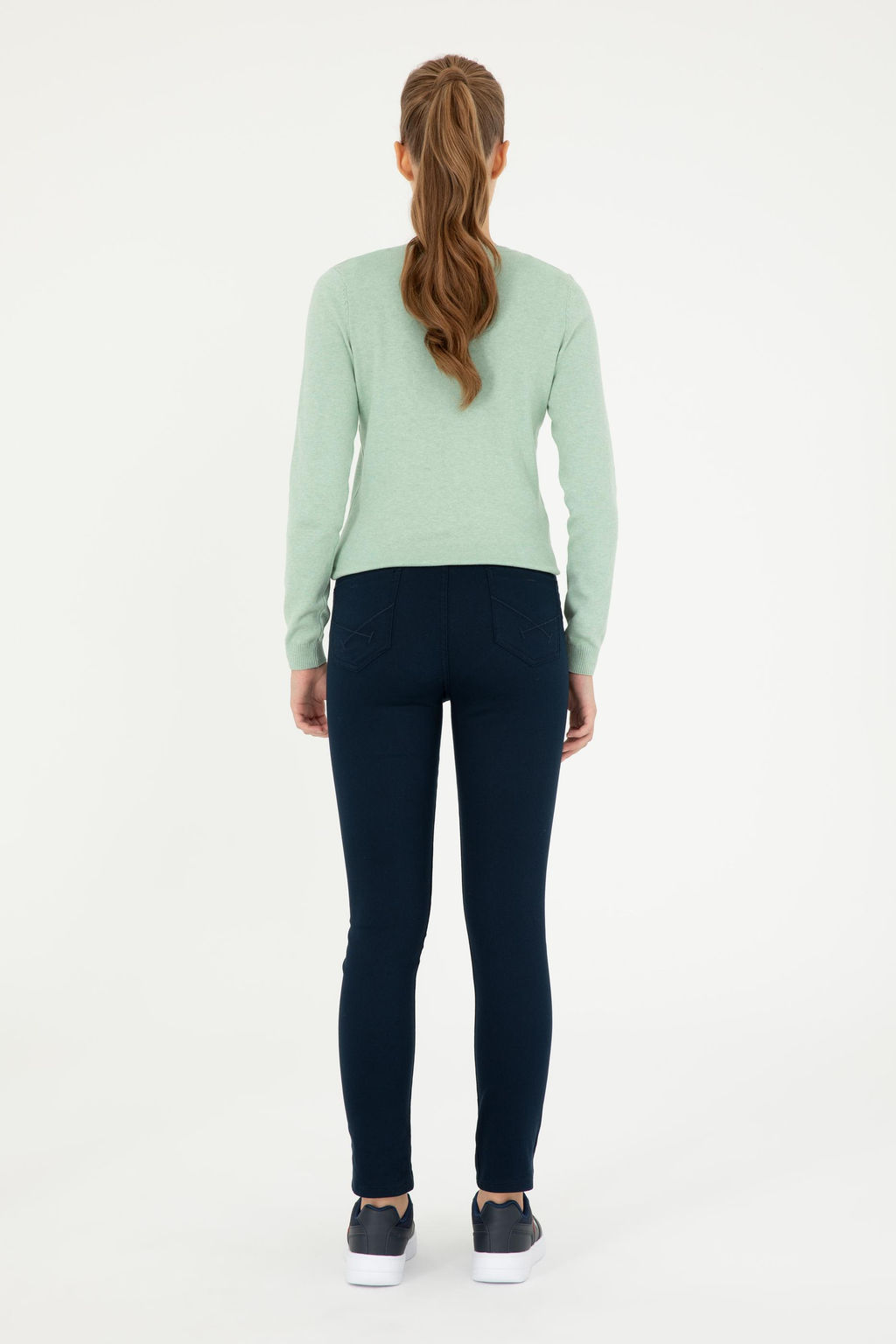 Женские темно-синие брюки из плотной ткани - U.s. polo assn фото 4