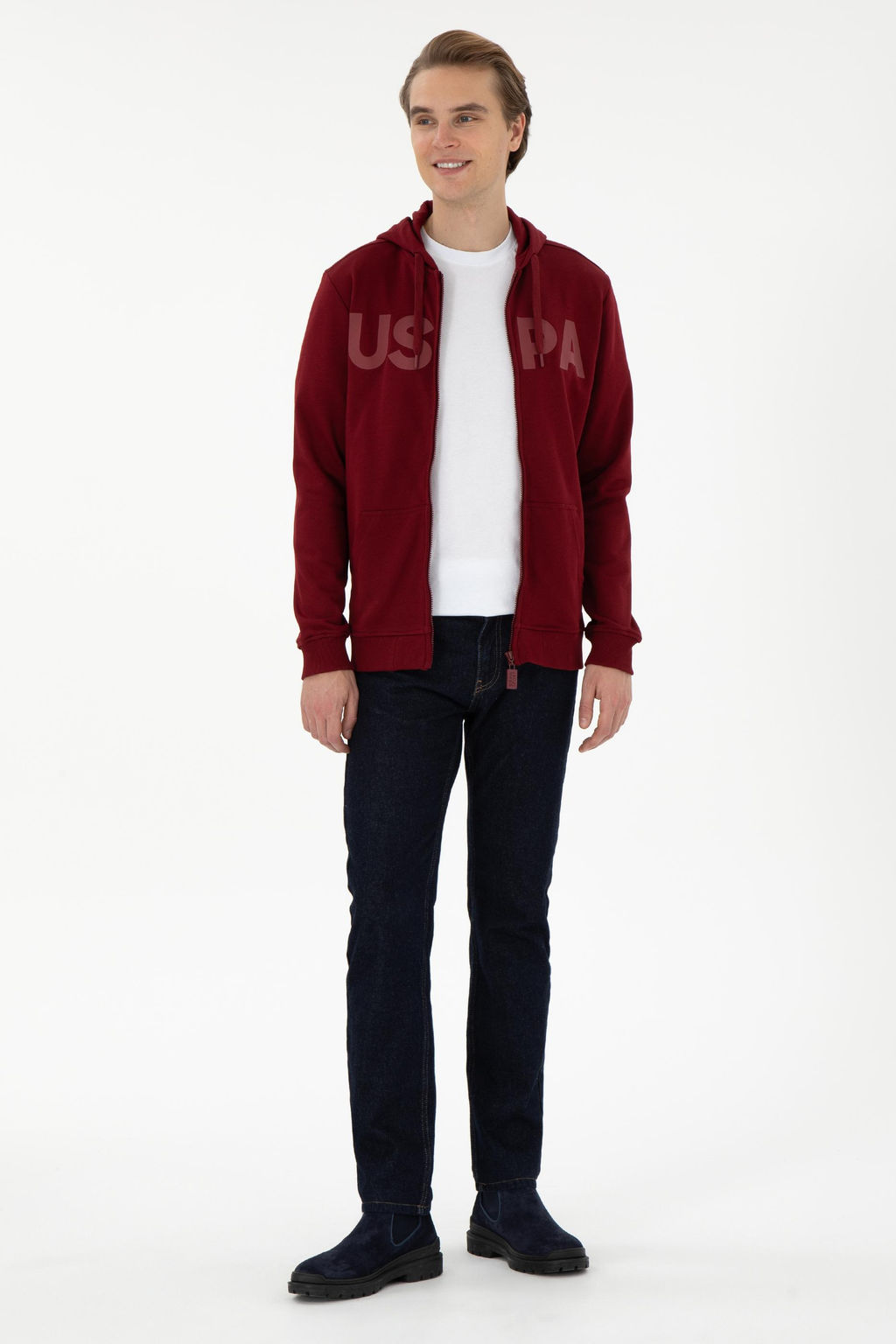 Мужской бордовый вязаный кардиган Неожиданная скидка в корзине - U.s. polo assn фото 4