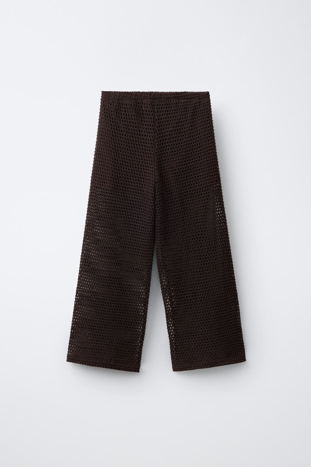PANTAL?N WIDE LEG PUNTO CROCHET FLORES / Marr?n - Zara фото 2