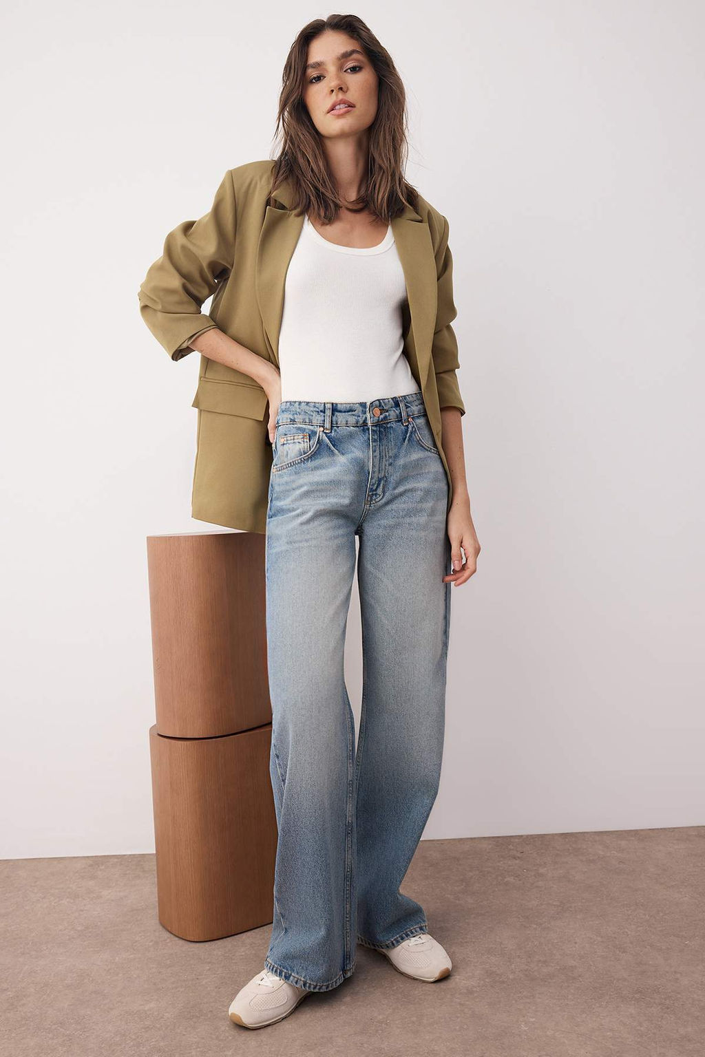 Teen Antrasit Normal Bel Genis Paca Wide Leg Jeans TWOAW26JE00078 - Trendyolmilla фото 12