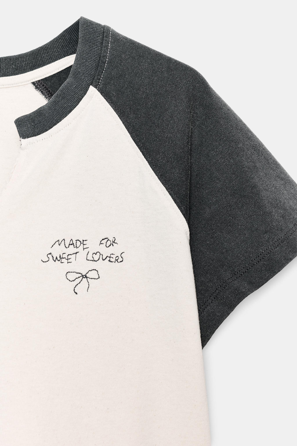 CAMISETA LAVADA MANGA RANGL?N / Crudo