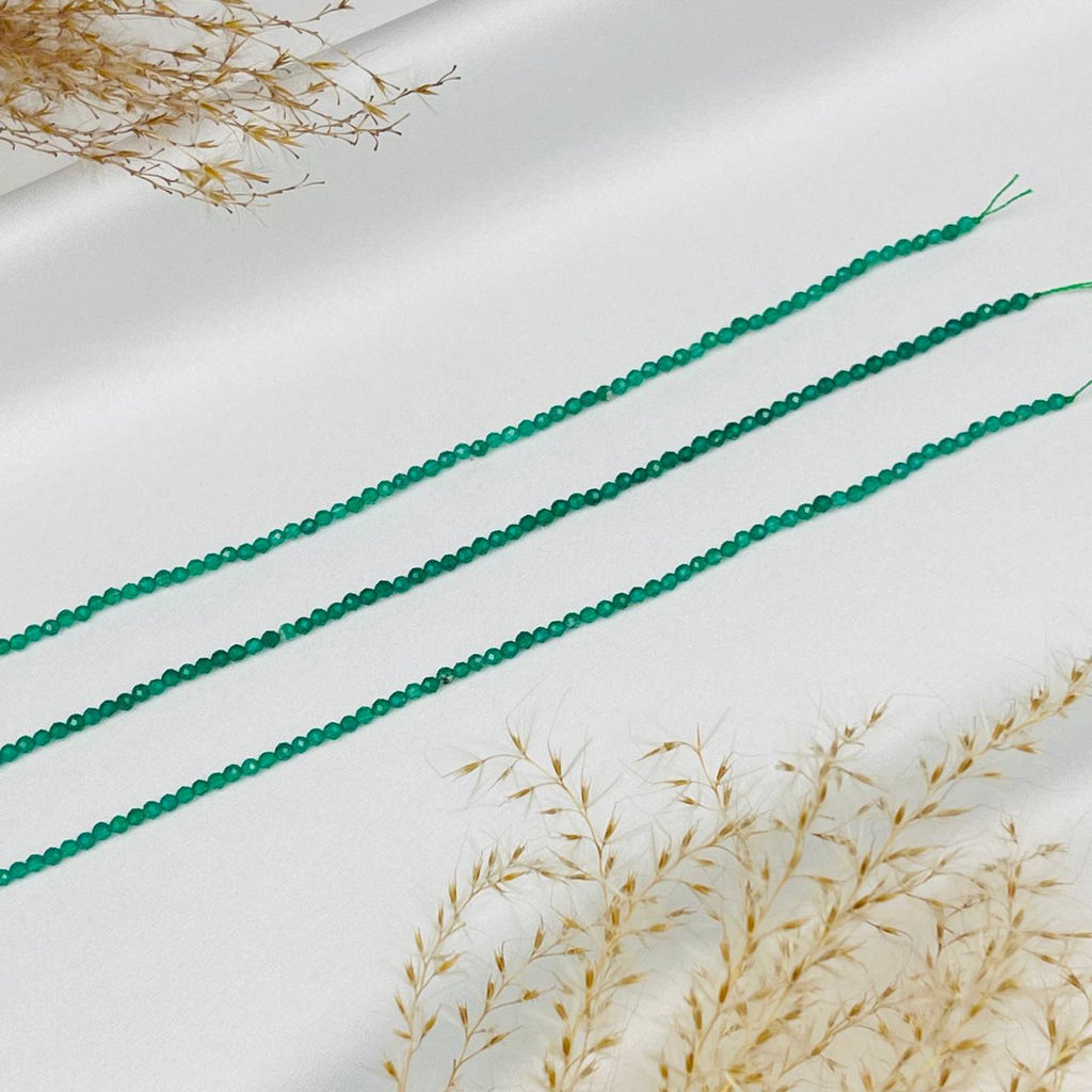 Бусины для украшений из зеленого Агата тон. (155 бусин)