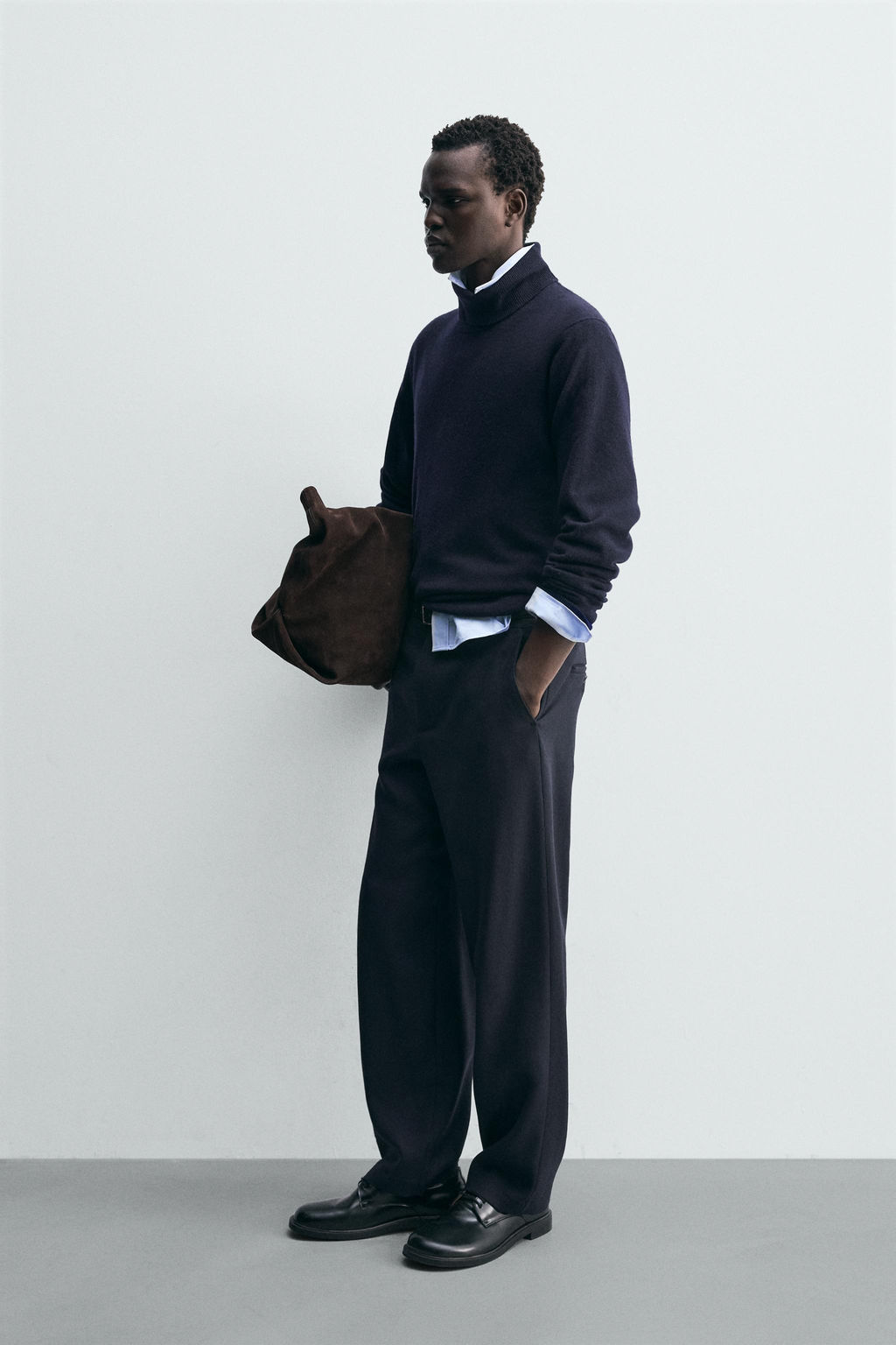 100% WOOL STRAIGHT-LEG TROUSERS - Zara фото 4