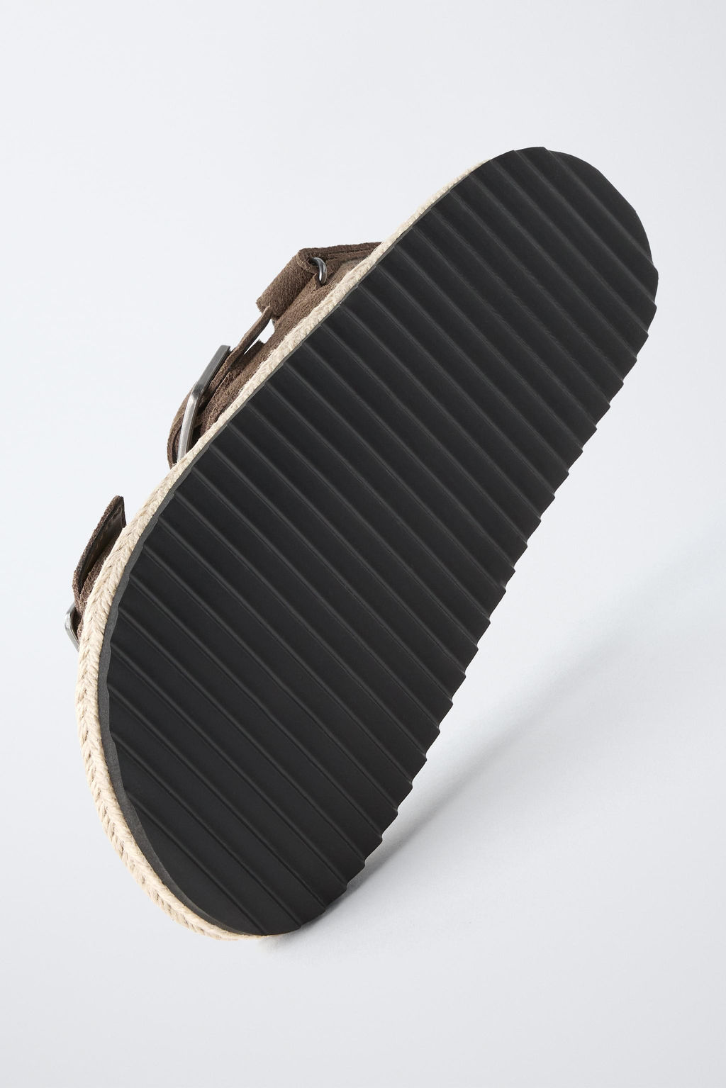 LEATHER SANDALS WITH JUTE BUCKLES - Zara фото 7