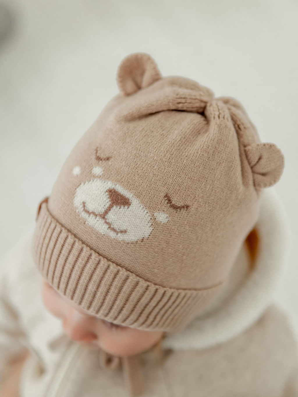 Шапка хлопковая однослойная на подкладе Мишка 0+ - Bungly фото 5