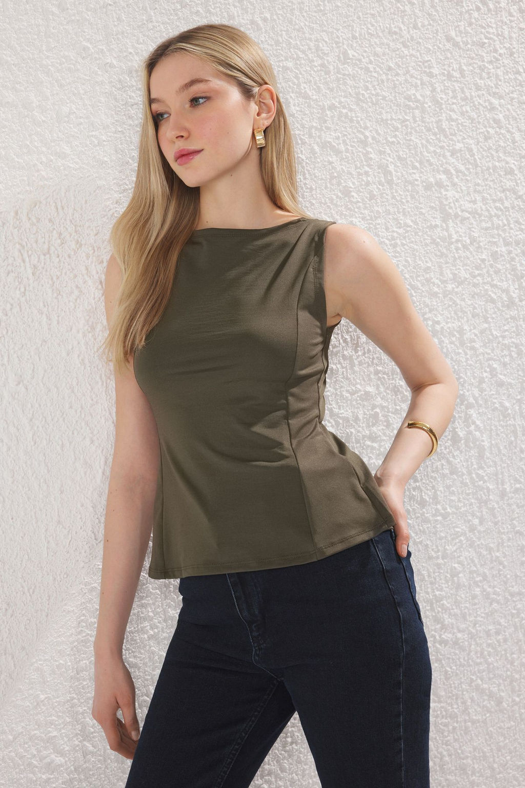 Trendyolmilla Siyah Peplum Fitted/Vucuda Oturan Orme Bluz TWOSS25BZ00265  фото 2