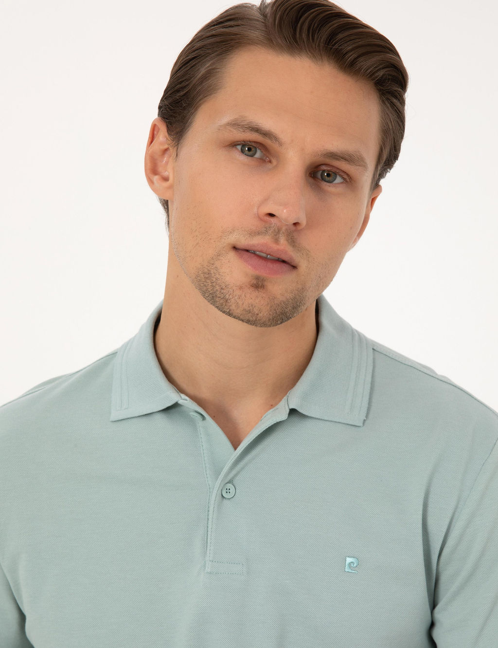 Koyu Mint Slim Fit %100 Pamuk K_vr_lmaz Polo Yaka Basic Ti__rt