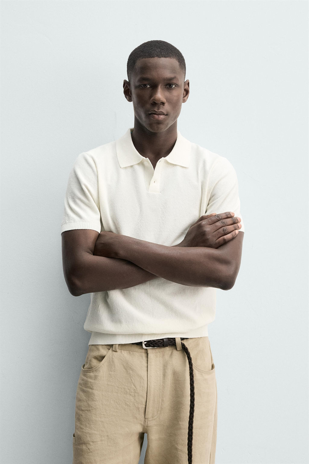 POLO PUNTO REGULAR FIT ESTRUCTURA / Blanco - Zara фото 3