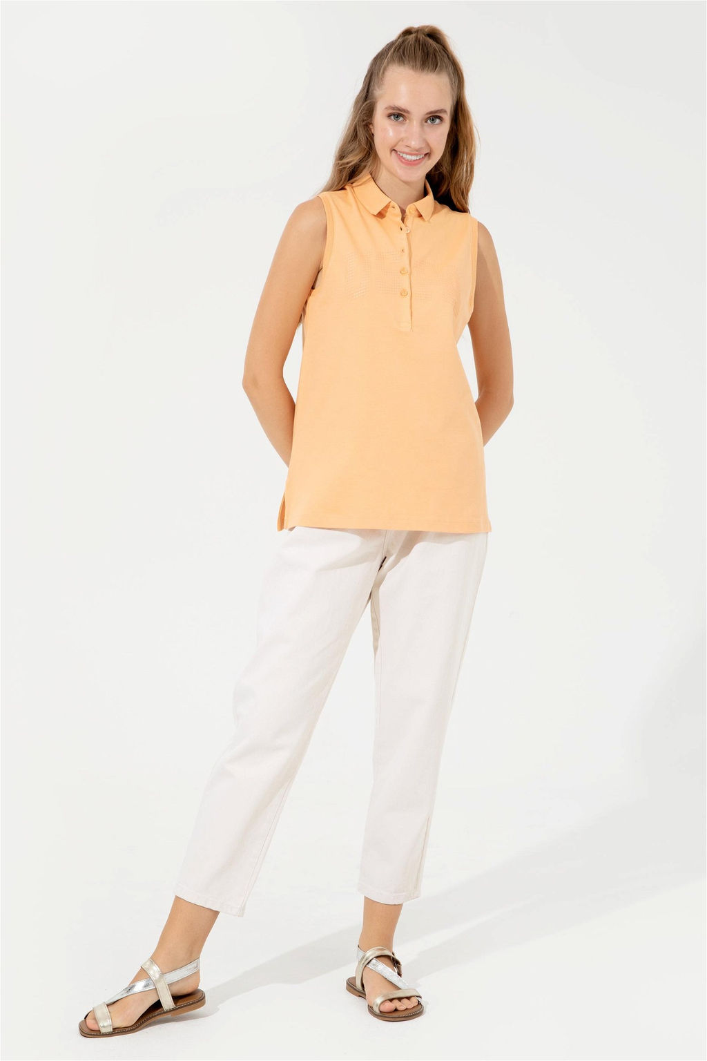 Женские бежевые джинсовые брюки - U.s. polo assn фото 10