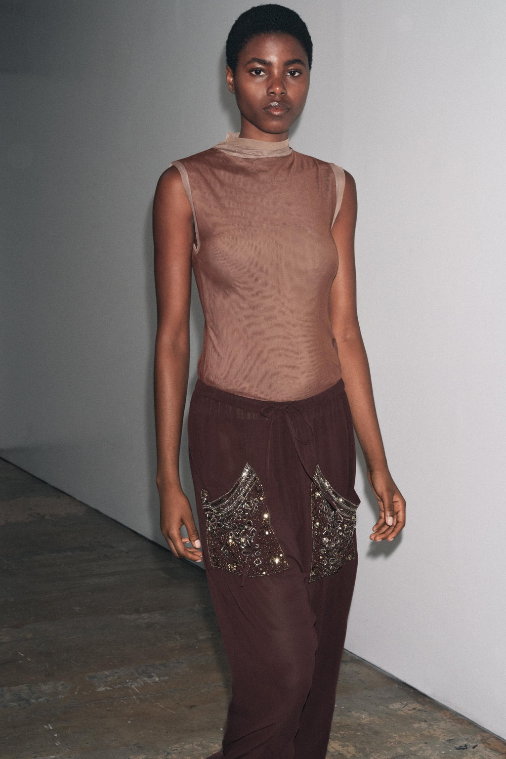 TULLE HIGH NECK T-SHIRT - Zara фото 3