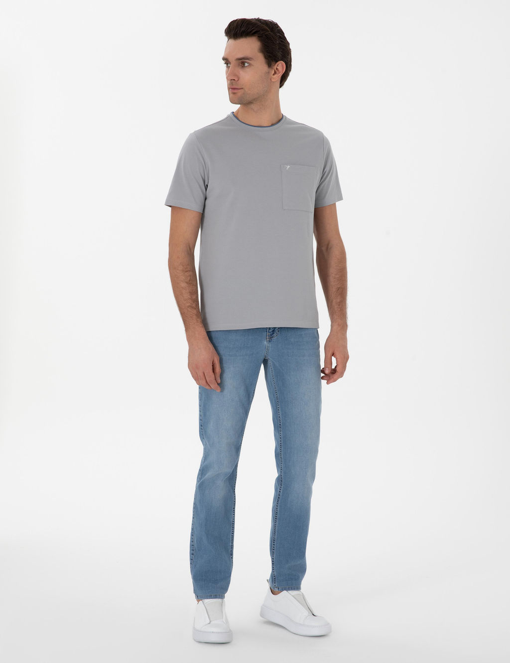 A__k Mavi Slim Fit Pamuk Kar___ml_ Jean Pantolon - Cacharel фото 3