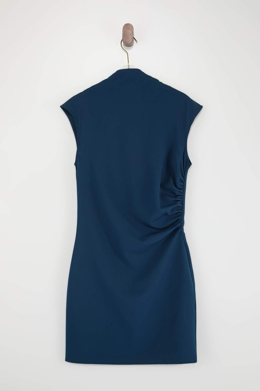 Wardrope Essentials Petrol Dik Yaka K?sa / Mini Esnek Dokuma Elbise TWOSS26EL00306