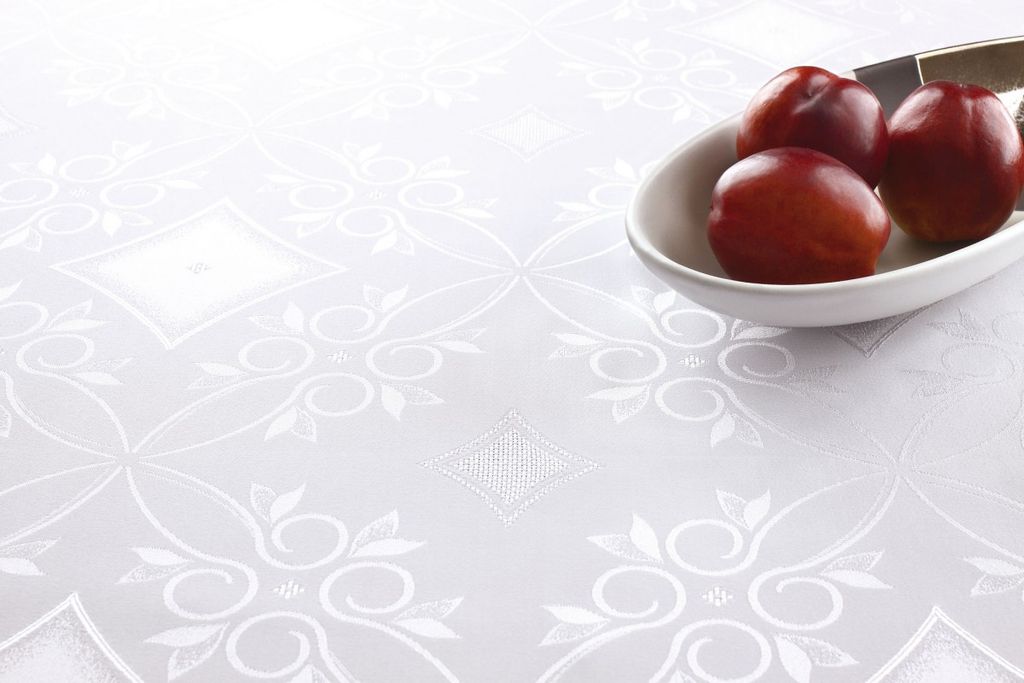 Арт. 11234/1/PB/165, РОМБЫ, цвет белый, тефлоновая пропитка, ГОТОВЫЕ СКАТЕРТИ ширина 180 см x высота 130 см