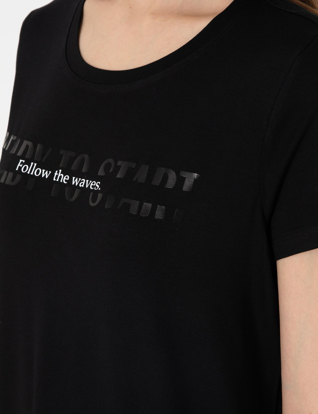 Siyah Regular Fit Ti__rt
