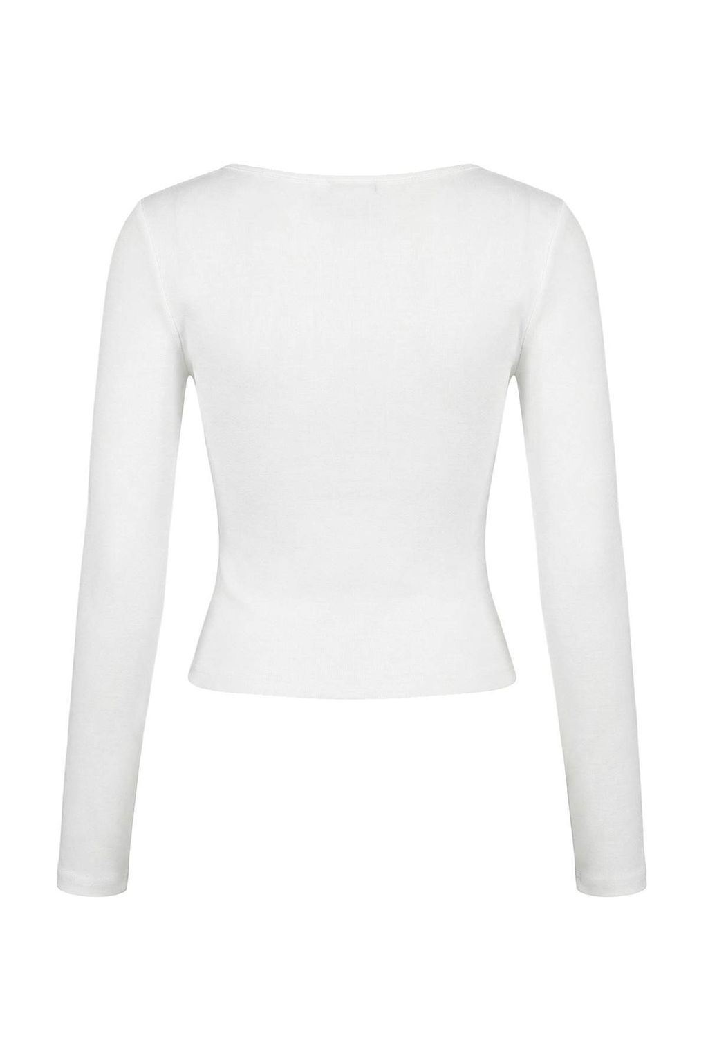 Ekru F?rf?rl? Fitted/Vucuda Oturan Orme Bluz TWOAW26BZ00287