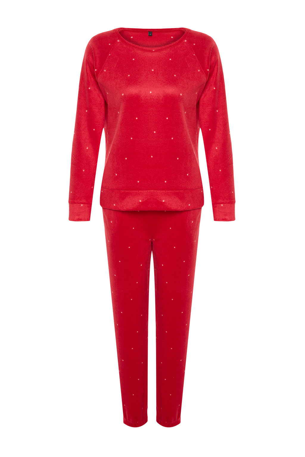 Trendyolmilla Lacivert Puantiyeli Polar K?sl?k Orme Pijama Tak?m? THMAW24PT00032  фото 8