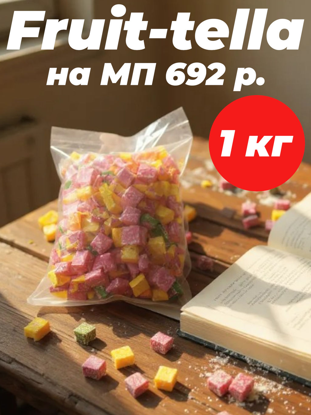 Жевательные конфеты фруктовые 1 кг