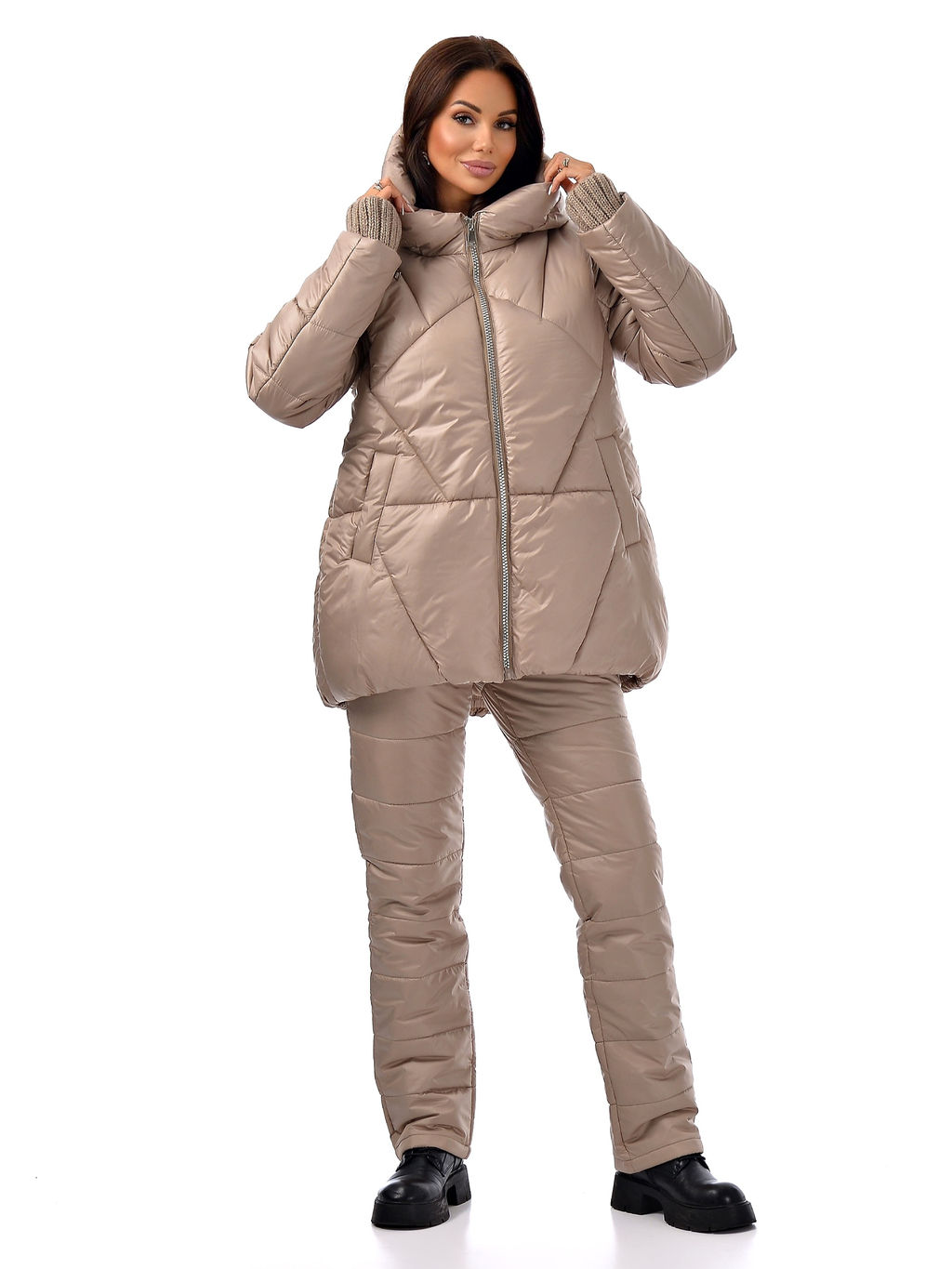 Зимняя куртка с вязанной отделкой - А+б коллекция фото 7