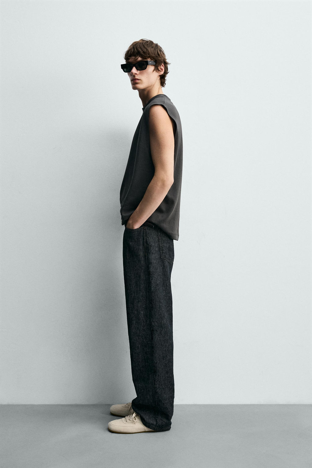 CAMISETA TANK RELAXED FIT / Gris Antracita - Zara фото 4