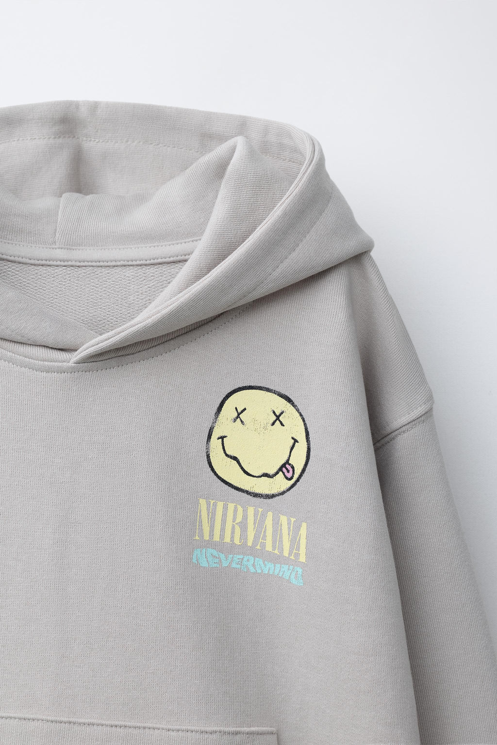 SUDADERA CAPUCHA NIRVANA ® / Gris perla - Zara фото 5