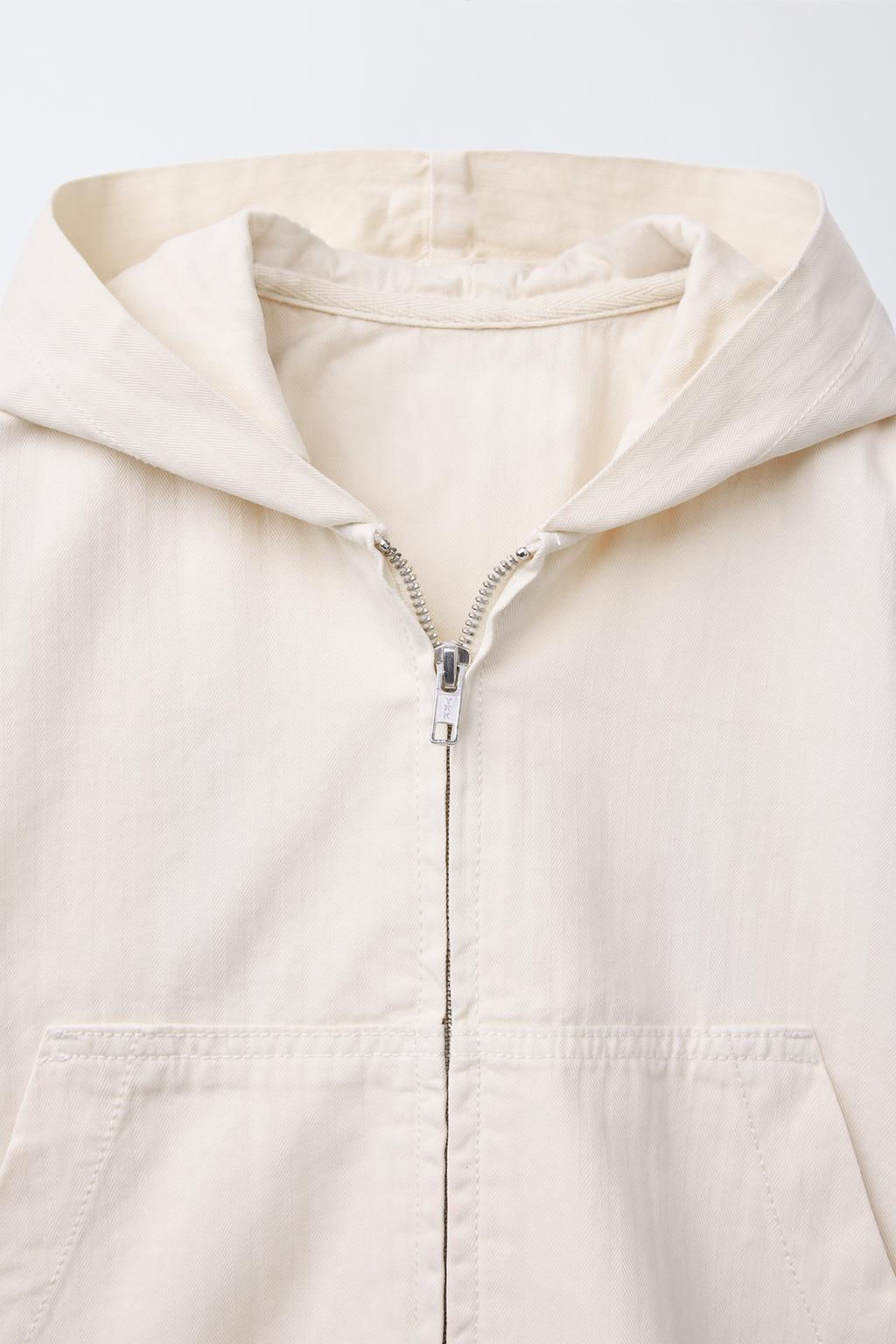 HERRINGBONE HOODED OVERSHIRT - Zara фото 3