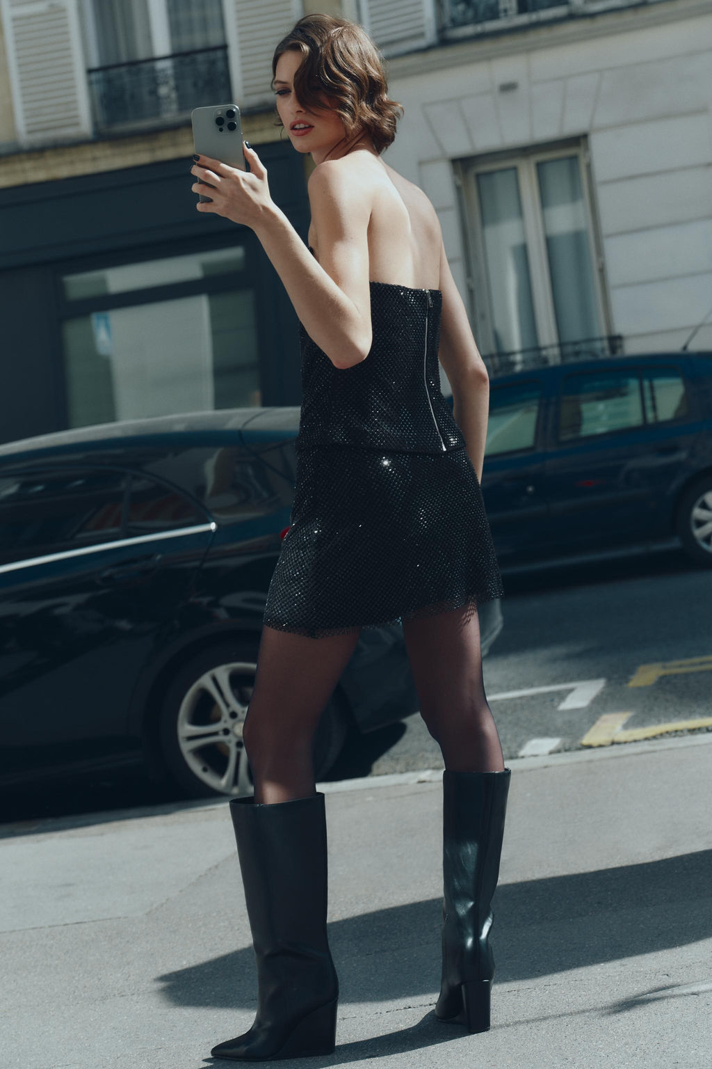 BEADED MESH MINI SKIRT - Zara фото 5