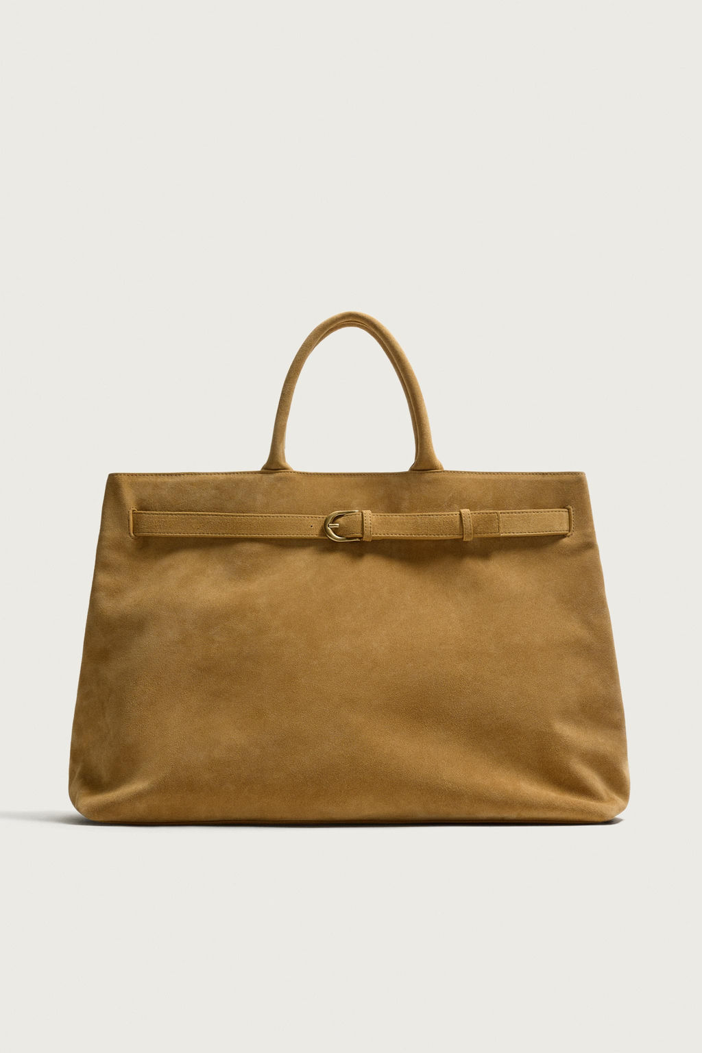 BOLSO DE MANO PIEL CINTUR?N / Marr?n Caramelo - Zara фото 4