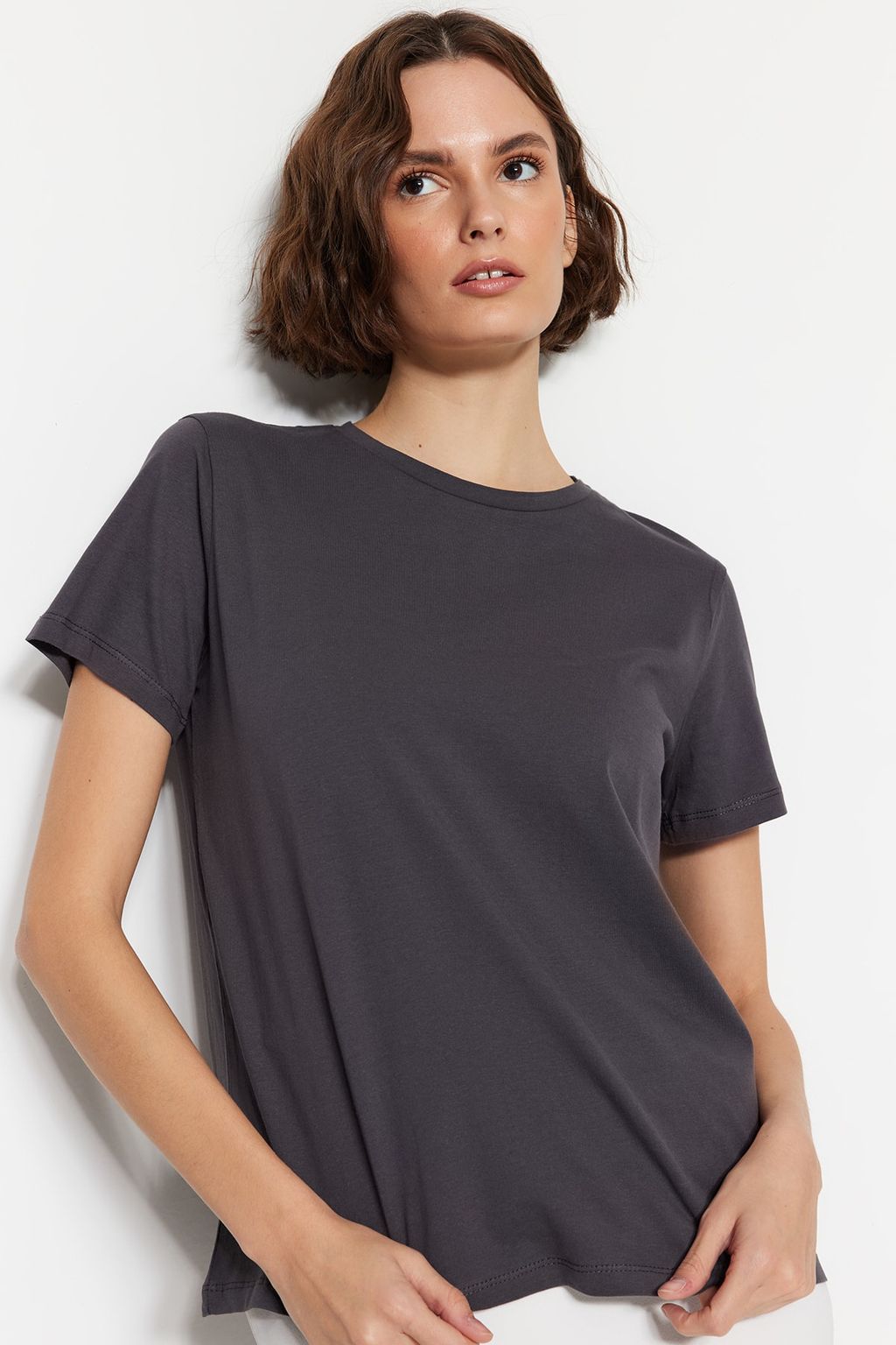 TRENDYOLMILLA Cok Renkli %100 Pamuk Suprem Bisiklet Yaka 2li Paket Orme T-Shirt TWOSS20TS0141 фото 42