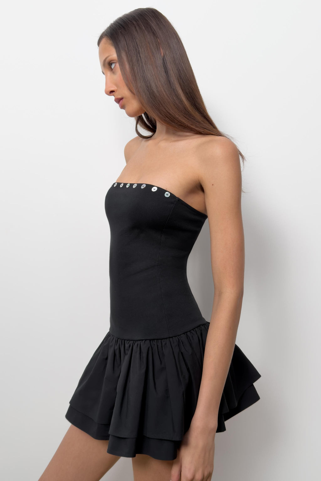VESTIDO MINI VOLANTES / Negro - Zara фото 4
