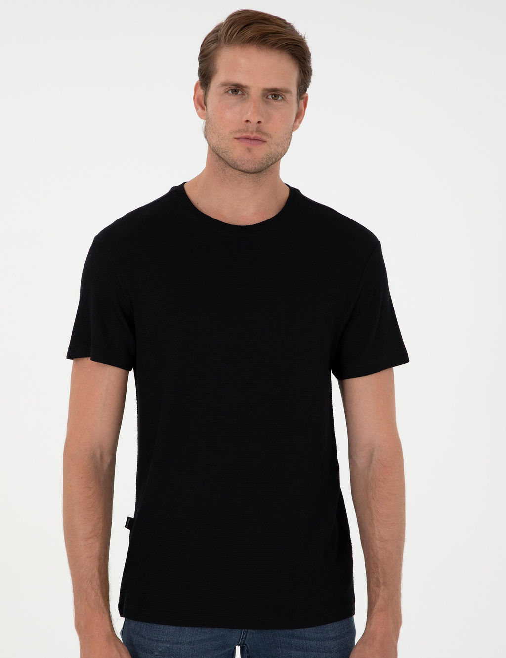 Siyah Slim Fit Basic Ti__rt