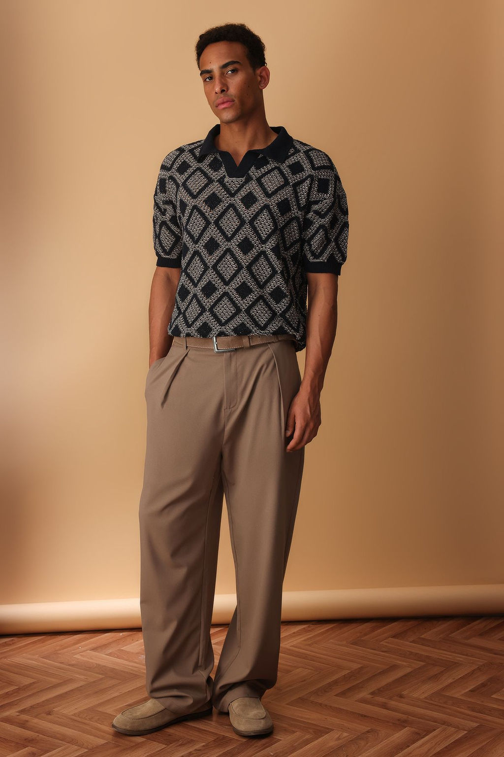 TRENDYOL MAN Lacivert Oversize Fit Ajurlu Polo Yaka Triko Tshirt TMNSS25PO00040 - Trendyolmilla фото 2