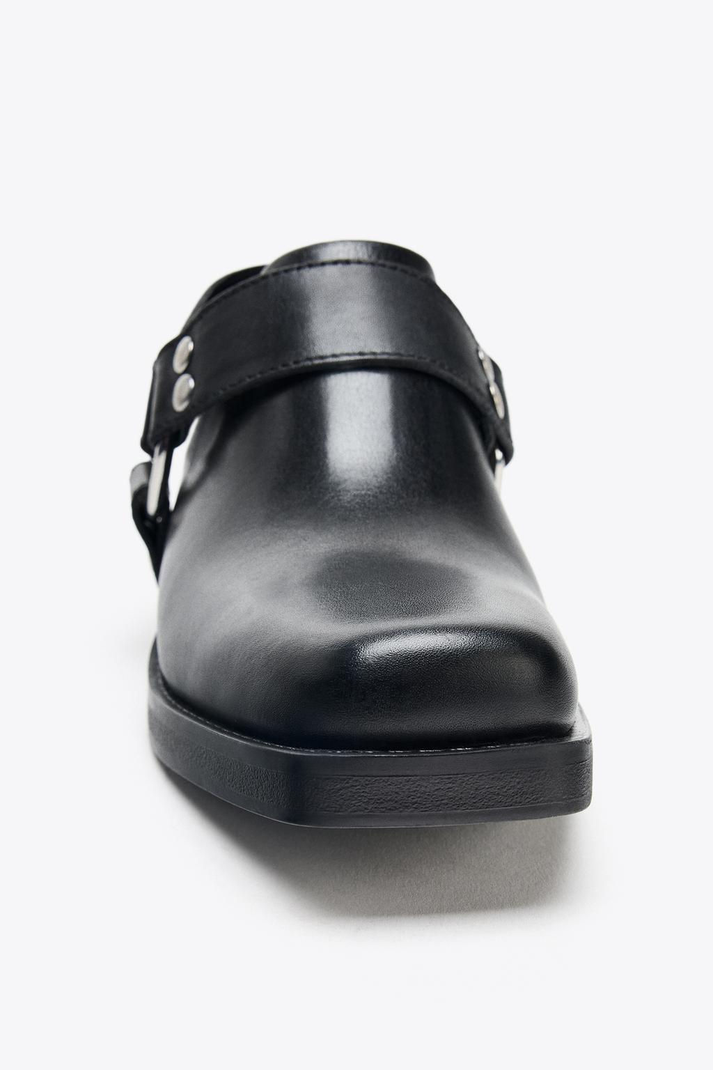 LEATHER BIKER CLOGS - Zara фото 5