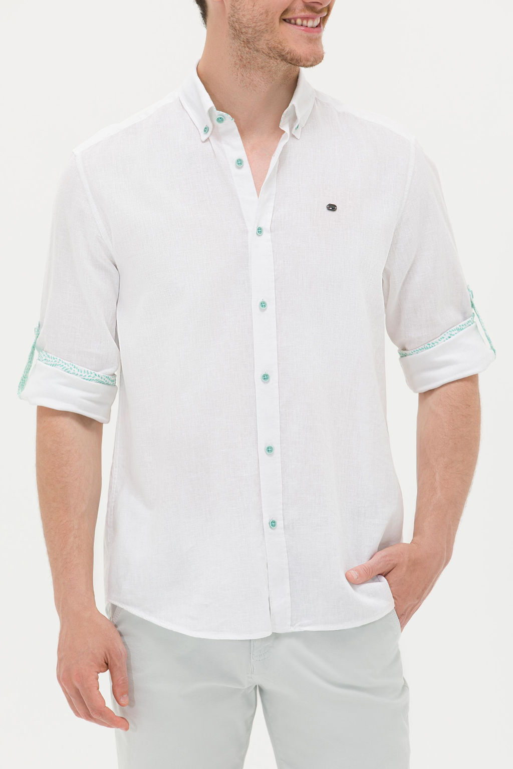 U. S. Polo Assn Мужская белая рубашка с длинным рукавом - U.s. polo assn фото 6