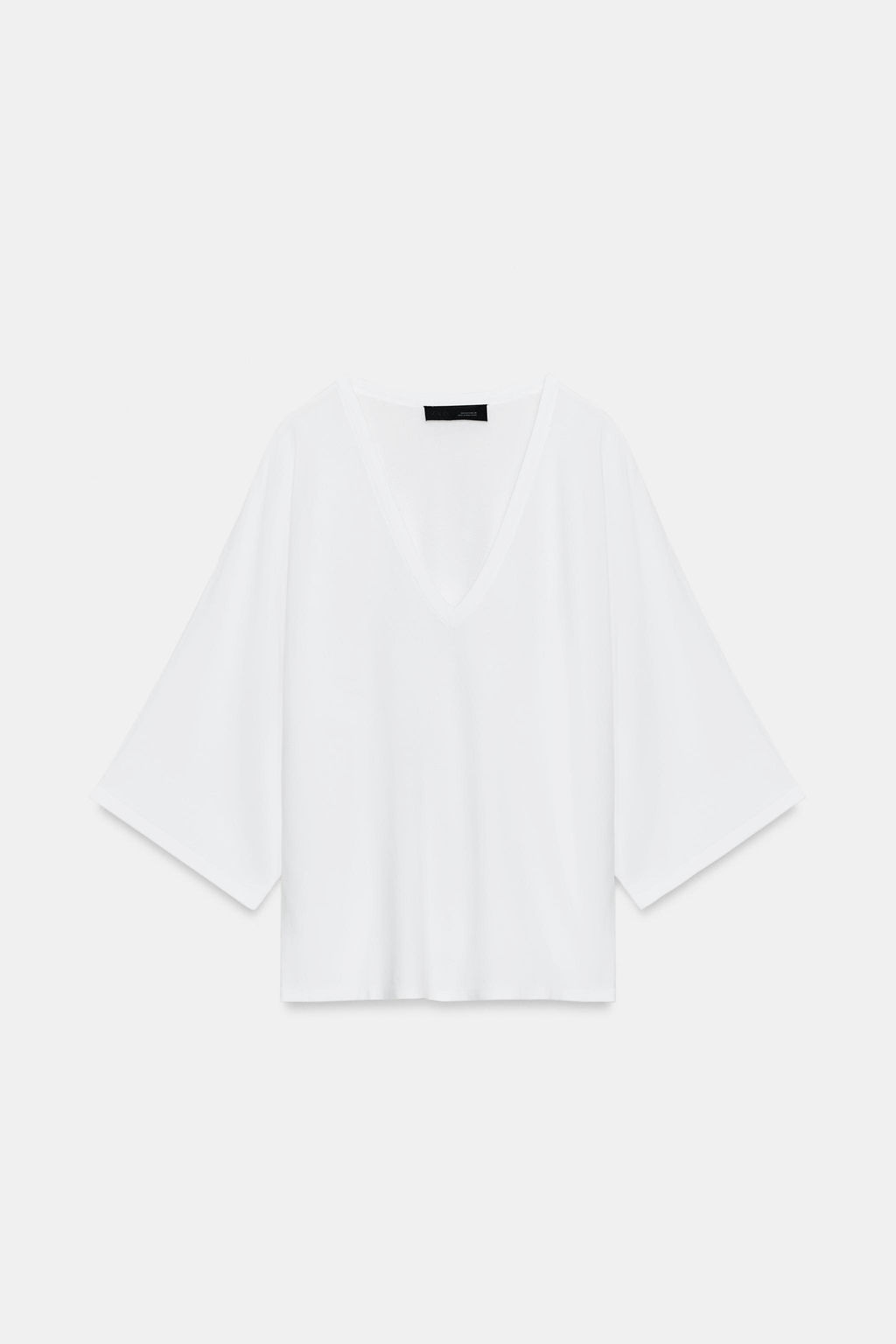 JERSEY PUNTO FLUIDO ESCOTE PICO / Blanco - Zara фото 5