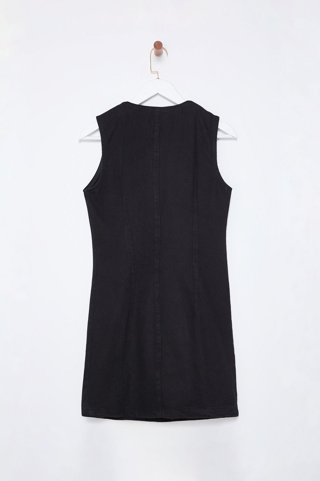 Trendyolmilla Siyah Dugme Detayl? Kruvaze Mini Denim Elbise TWOSS25EL00009