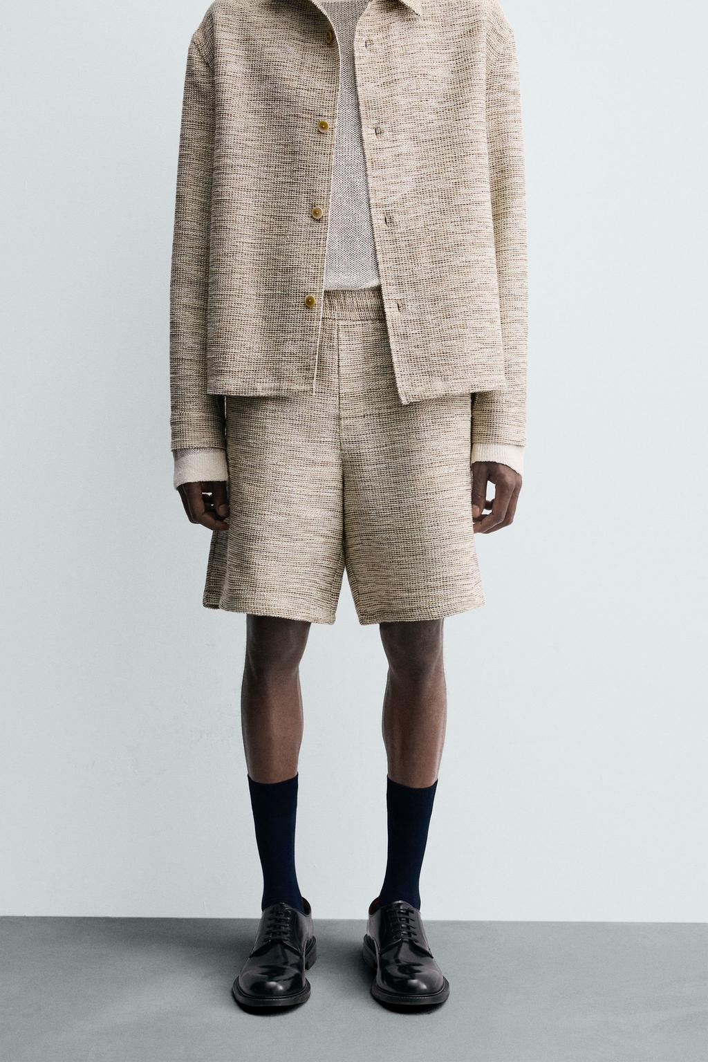 TEXTURED CONTRAST BERMUDA SHORTS - Zara фото 2