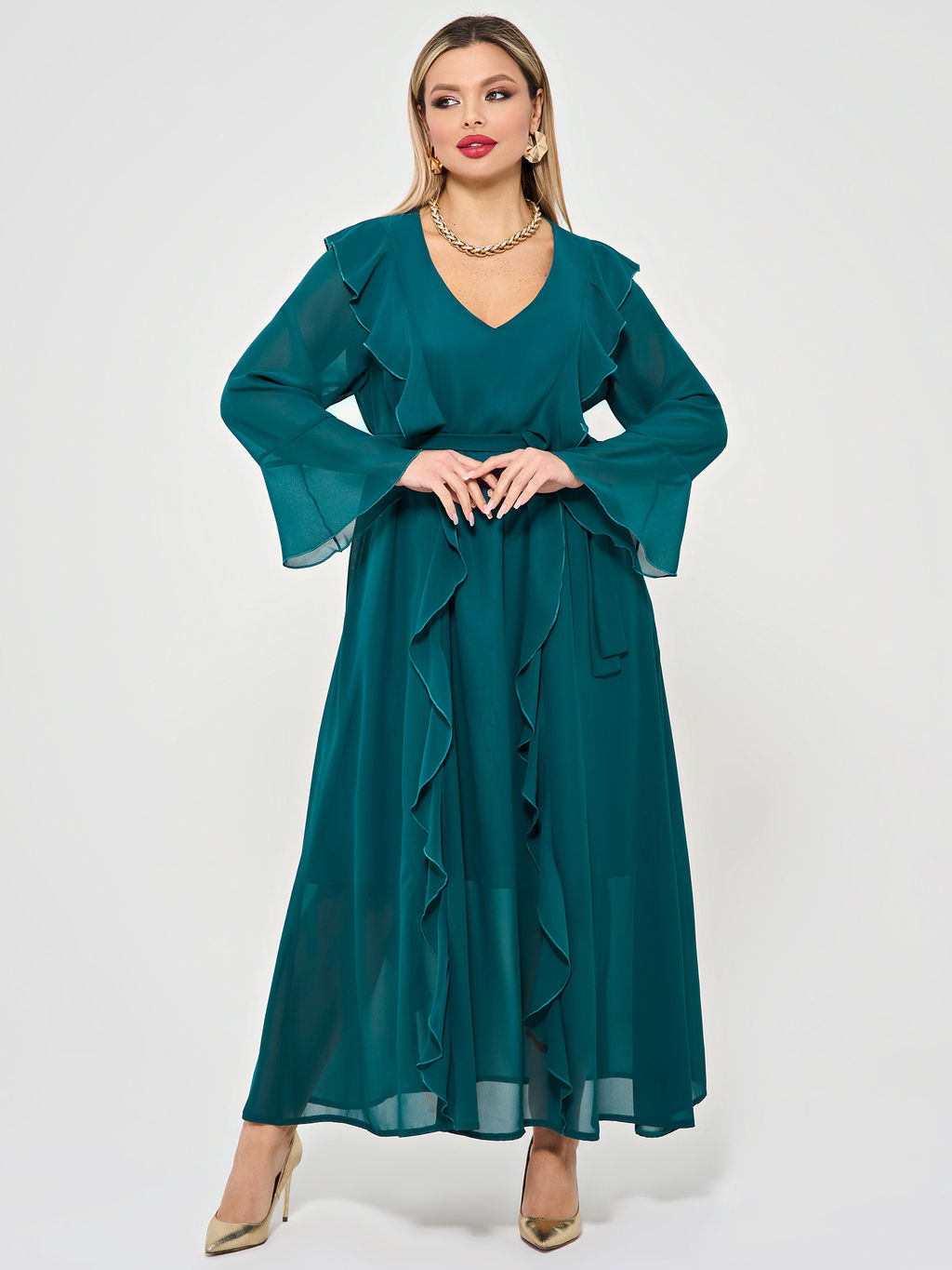 Платье 0372-1 бирюзовый - Dora фото 3