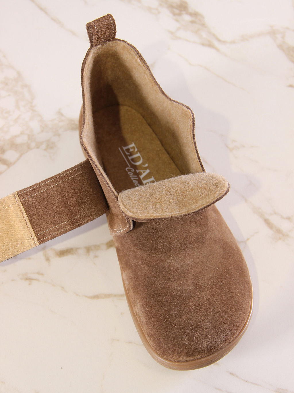 Босоногие ботинки 209.NATAbr.Серо-коричневая замша/мех