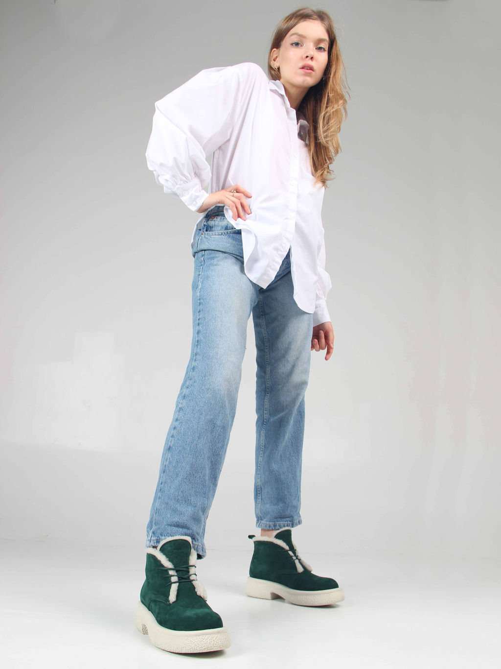 Ботинки EDART 308.агата w. зеленый замша/мех - Ed'art фото 15