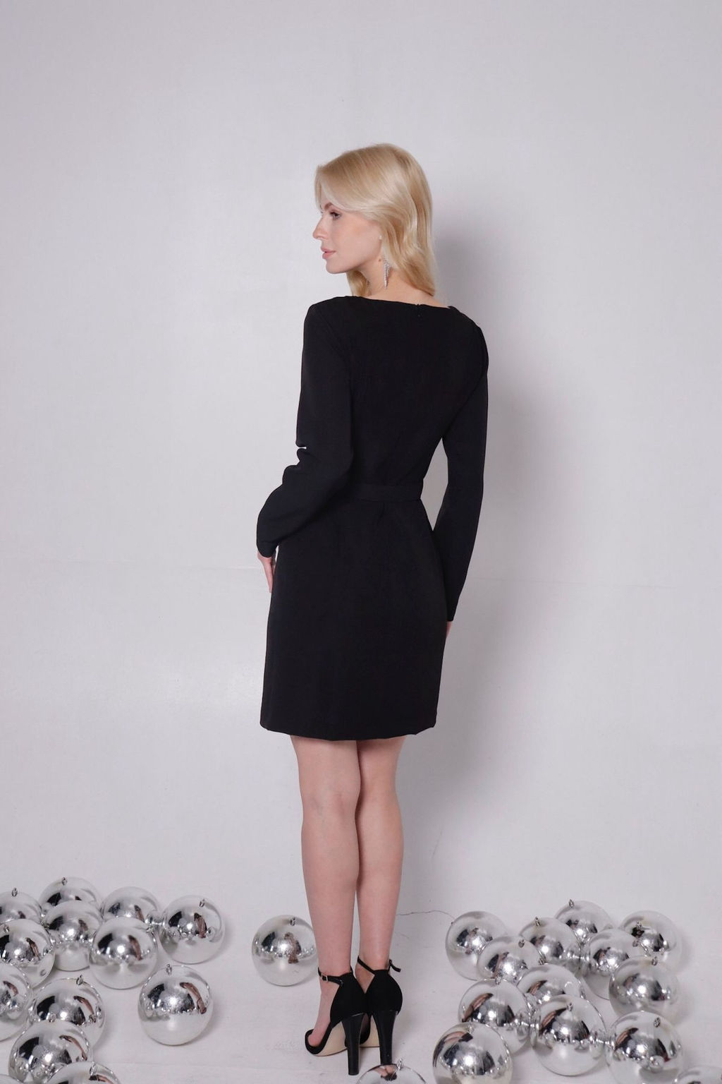 Платье чёрное с асимметричным вырезом - Martichelli фото 9