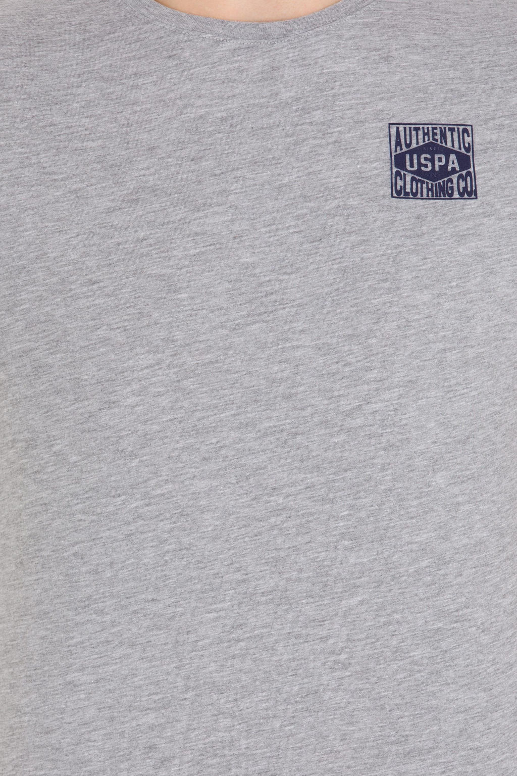 U. S. Polo Assn Мужская серая меланжевая футболка с круглым вырезом - U.s. polo assn фото 6