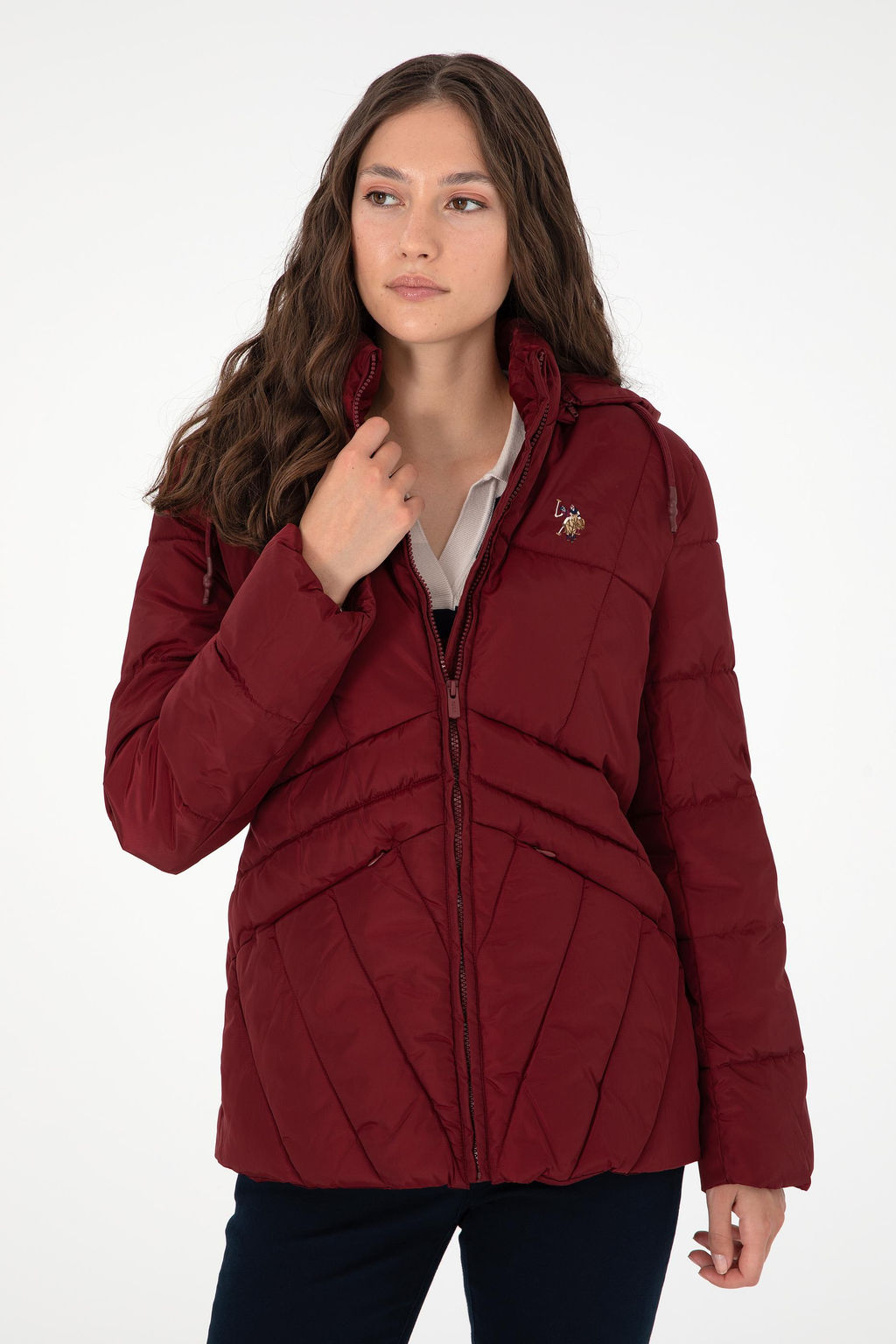 Женское бордовое пальто - U.s. polo assn фото 3