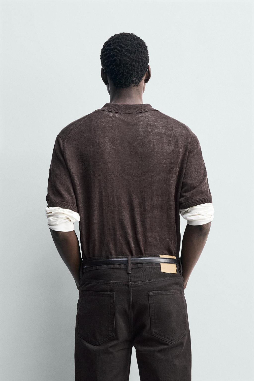 POLO PUNTO 100% LINO / Marr?n - Zara фото 3